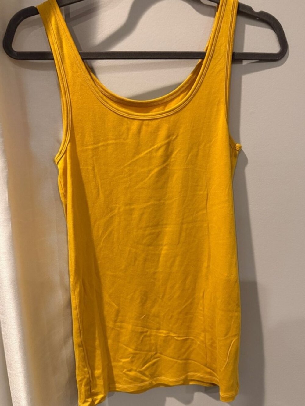 Neck Tank Top - Mustard Yellow